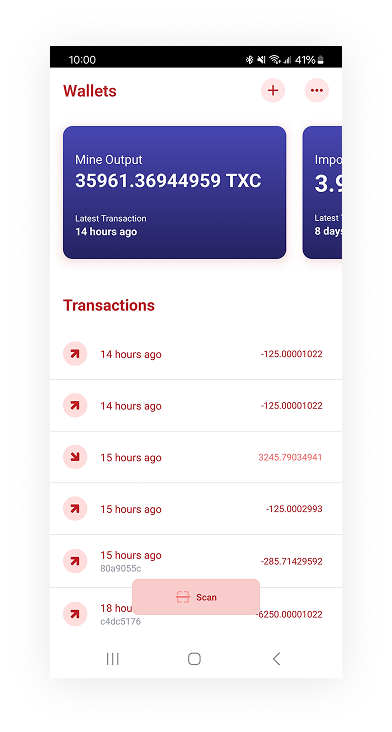 Texitcoin Mobile Wallet